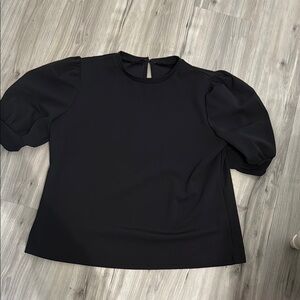Elegant Black Puff Sleeve Top